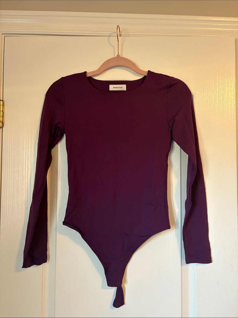 Babaton Long-Sleeve Plum/Burgundy One-Piece Bodysuit
